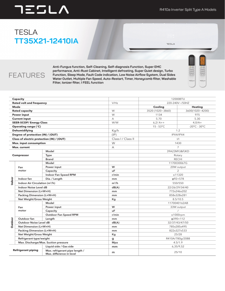 Tesla TT35X21-12410IA Specification Tesla TT35X21-12410IA Specification