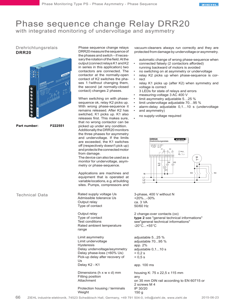 ZIEHL DRR20 Datasheet ZIEHL DRR20 Datasheet
