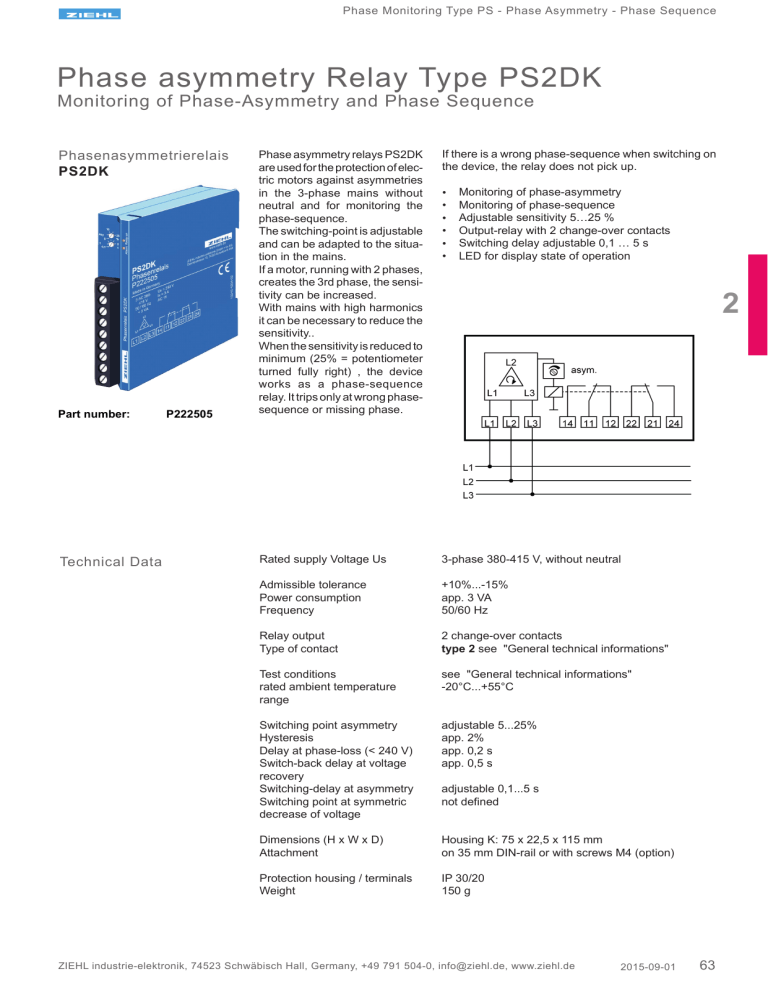 ZIEHL PS2DK Datasheet ZIEHL PS2DK Datasheet