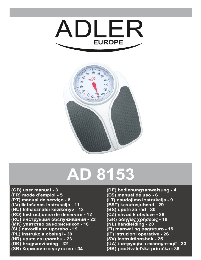 Adler AD 8153 Operating instructions Adler AD 8153 Operating instructions