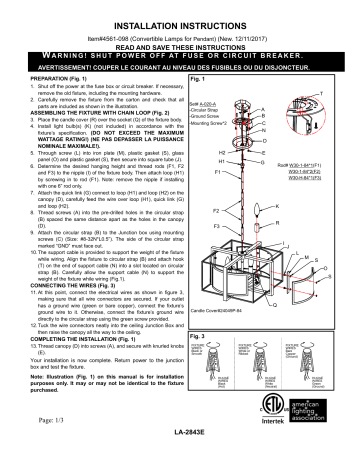 Minka-Lavery 4561-098 Tyson's Gate - 4 Light Semi Flush Instruction Manual | Manualzz