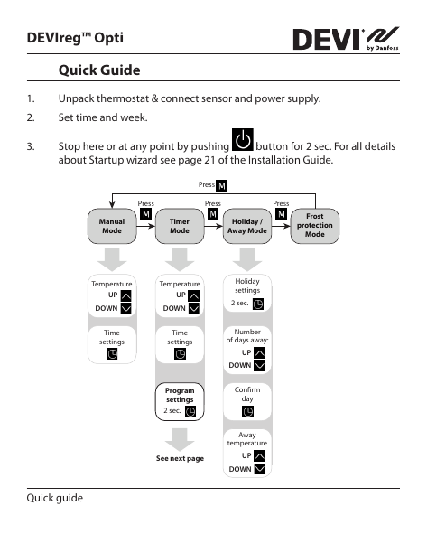 DEVI 140F1055 Installation guide DEVI 140F1055 Installation guide