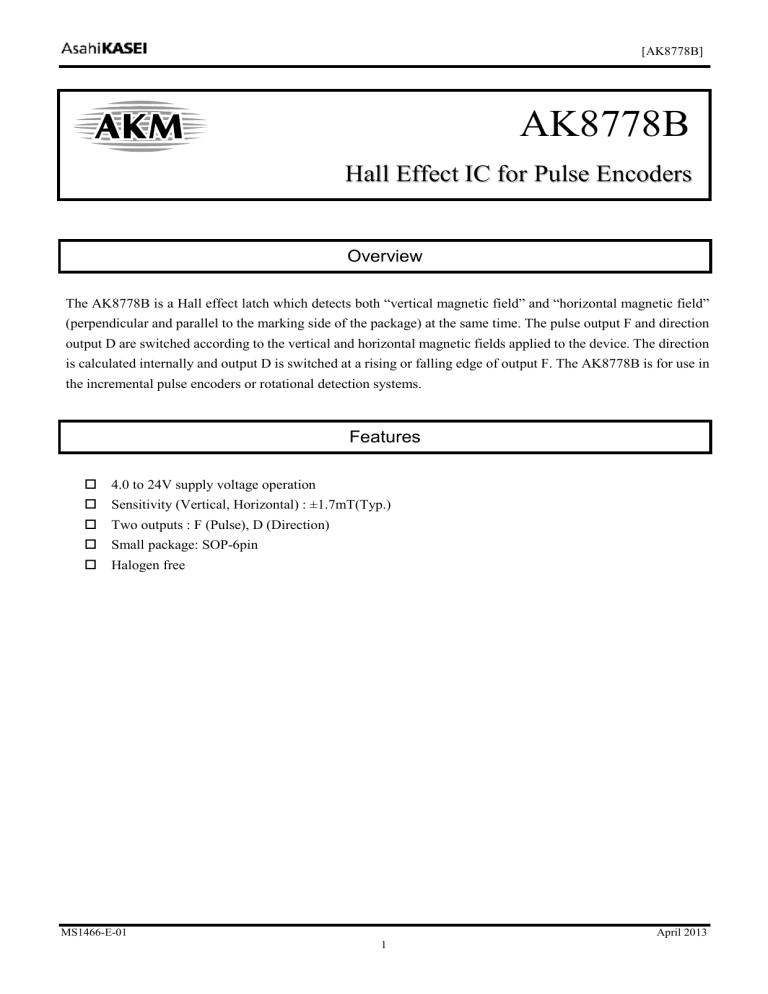 AKM AK8778B Specification AKM AK8778B Specification
