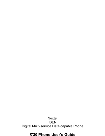Motorola i730 User Manual | Manualzz Motorola i730 User Manual | Manualzz