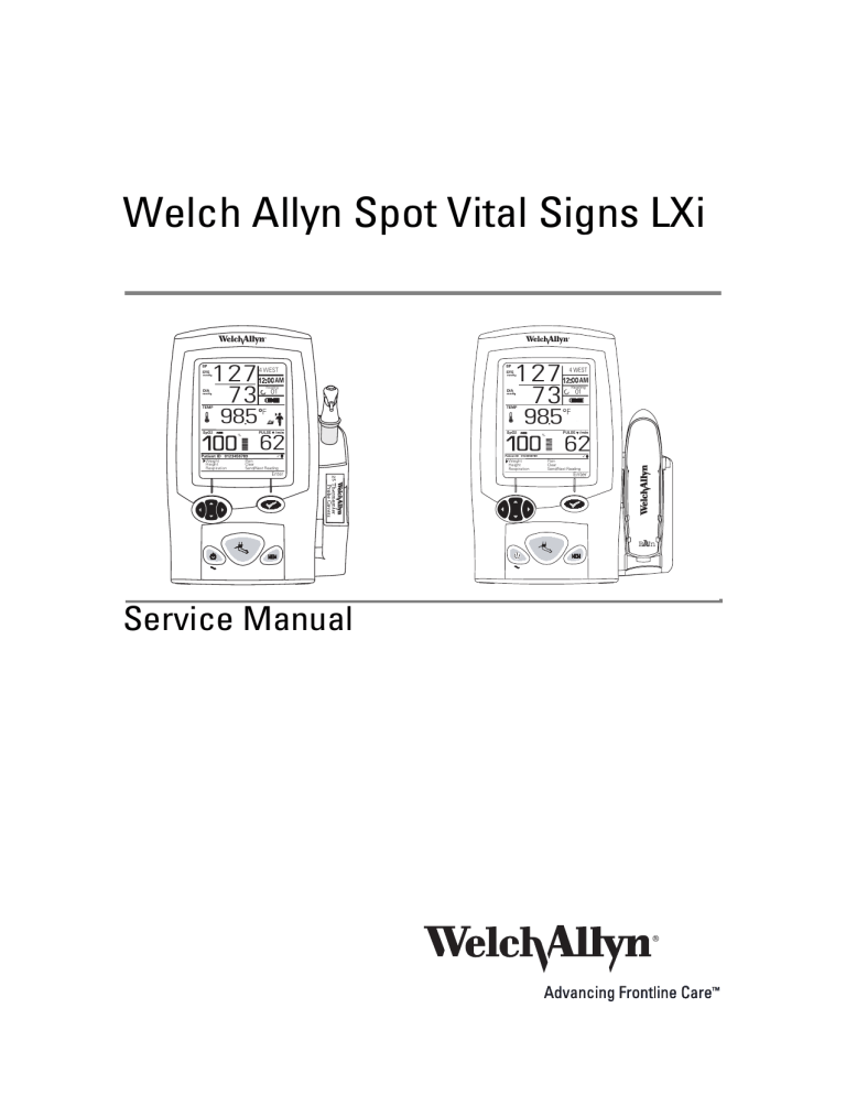 Welch Allyn Spot Vital Signs LXi User manual Welch Allyn Spot Vital Signs LXi User manual
