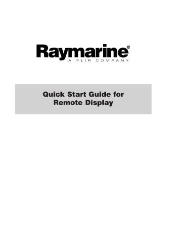 Raymarine Tacktick MicroNet, Remote display Quick start guide Raymarine Tacktick MicroNet, Remote display Quick start guide