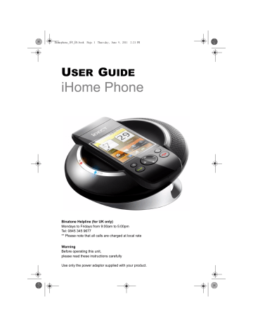 Binatone IHOME PHONE -, iHomePhone 2 User guide | Manualzz Binatone IHOME PHONE -, iHomePhone 2 User guide | Manualzz