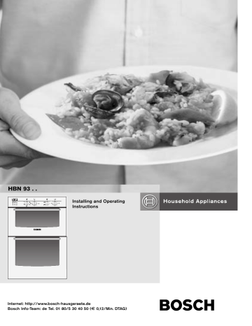 Bosch HBN9351AU/01 BUILT-IN/BUILT-UNDER COOKER/OVEN Operating/installations instructions | Manualzz Bosch HBN9351AU/01 BUILT-IN/BUILT-UNDER COOKER/OVEN Operating/installations instructions | Manualzz