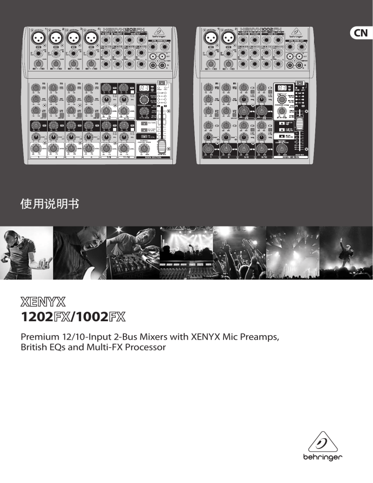 Behringer 1002FX, 1202FX Owner's manual Behringer 1002FX, 1202FX Owner's manual