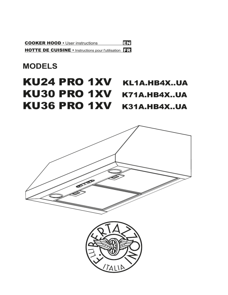 Bertazzoni KU36PRO1XV, KU24PRO1XV, KU30PRO1XV User manual Bertazzoni KU36PRO1XV, KU24PRO1XV, KU30PRO1XV User manual