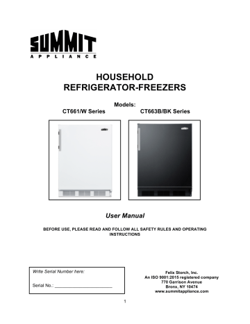 Summit CT661W Instruction manual Summit CT661W Instruction manual