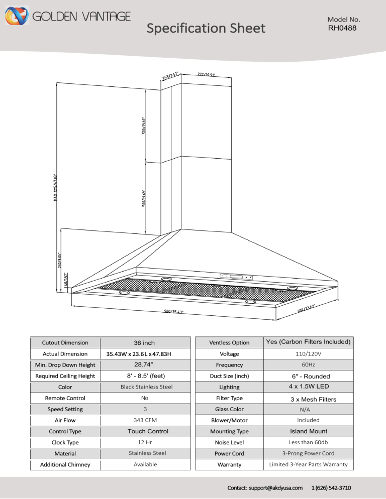 AKDY RH0488 Specification AKDY RH0488 Specification