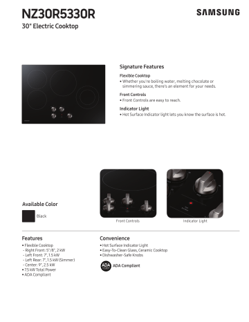 Samsung NZ30R5330RK Specification Samsung NZ30R5330RK Specification