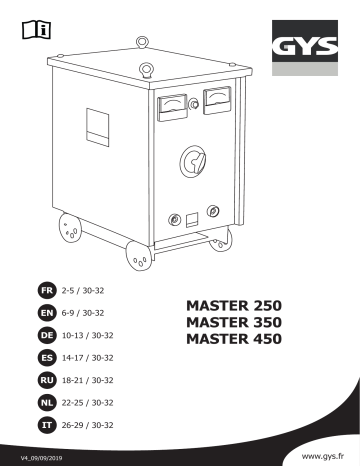 GYS MASTER 250, MASTER 350, MASTER 450 Owner's manual GYS MASTER 250, MASTER 350, MASTER 450 Owner's manual
