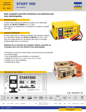 GYS START 300 Datasheet GYS START 300 Datasheet