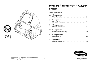 Invacare IOH200AW User manual Invacare IOH200AW User manual