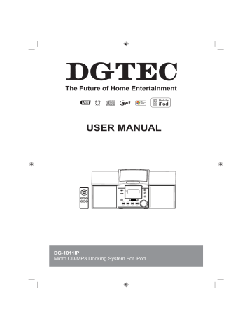 DGTEC DG-1011IP User Manual - CD/MP3 Docking System for iPod | Manualzz DGTEC DG-1011IP User Manual - CD/MP3 Docking System for iPod | Manualzz