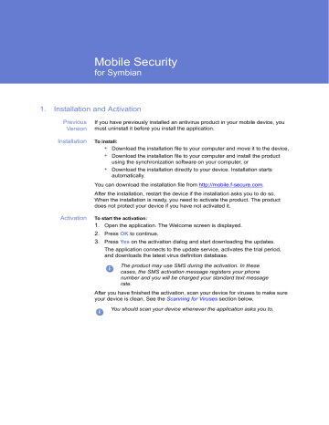 F-SECURE MOBILE SECURITY 3.1 FOR SYMBIAN Quick Manual | Manualzz F-SECURE MOBILE SECURITY 3.1 FOR SYMBIAN Quick Manual | Manualzz