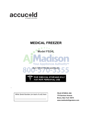 AccuCold FS24L Owner's manual AccuCold FS24L Owner's manual