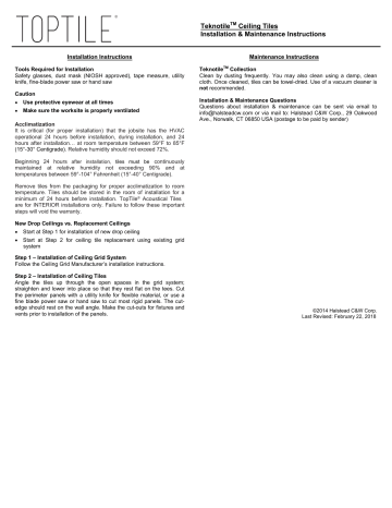 TopTile HCW1153 Installation guide TopTile HCW1153 Installation guide