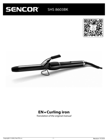 Sencor SHS 8603BK User's manual Sencor SHS 8603BK User's manual