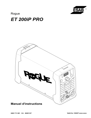 Esab Rogue Et Ip Pro Manuel Utilisateur Manualzz