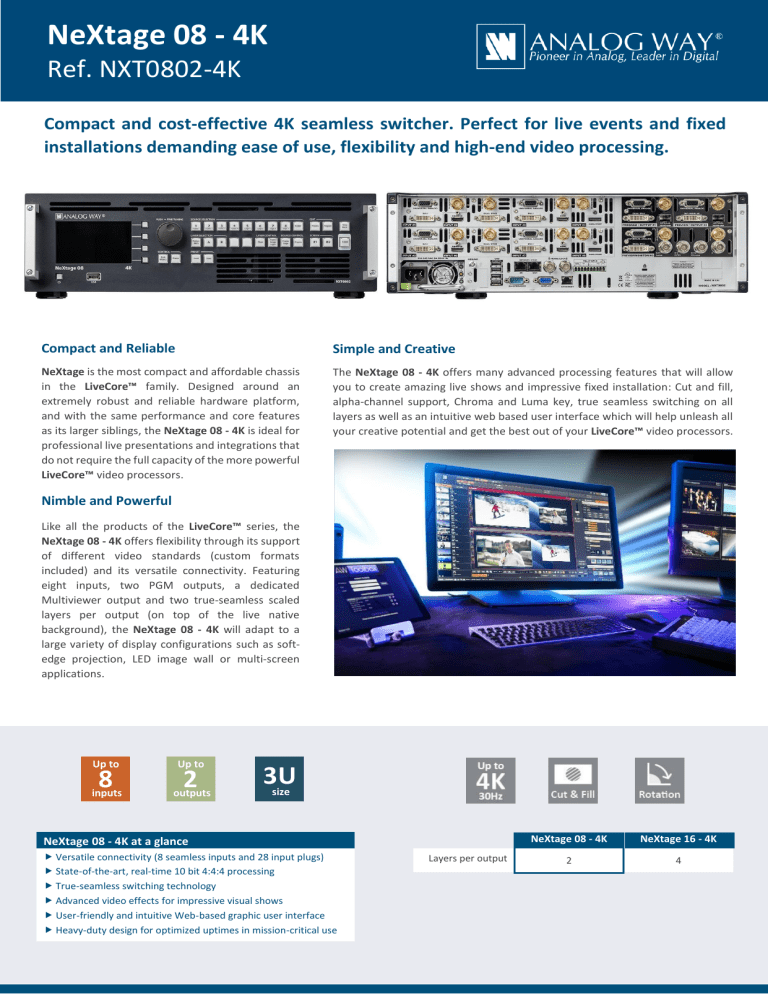 Analog way NeXtage 08 Datasheet Analog way NeXtage 08 Datasheet