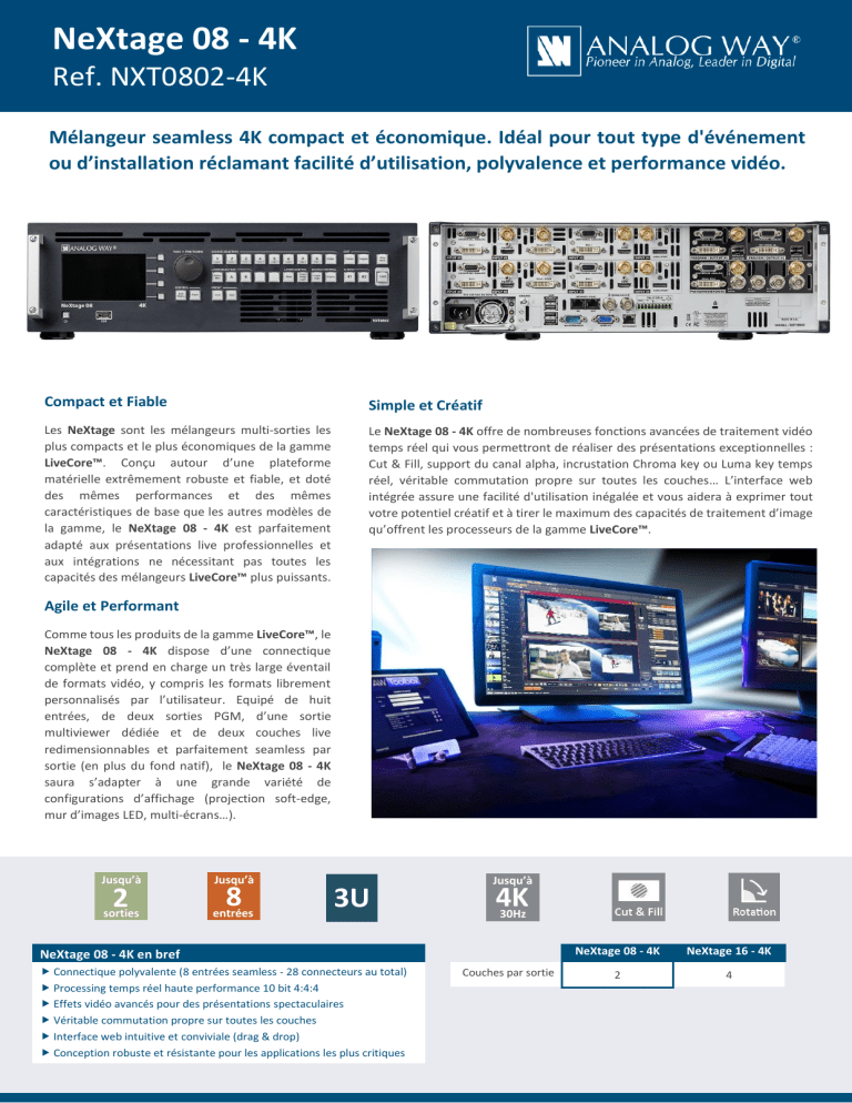 Analog way NeXtage 08 Datasheet Analog way NeXtage 08 Datasheet