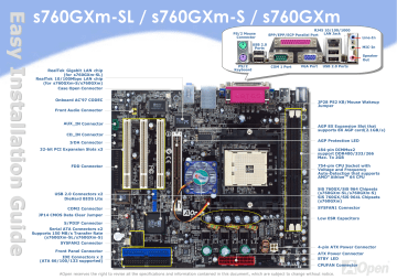 AOpen s760GXm, s760GXm-S, s760GXm-SL Easy Installation Manual | Manualzz AOpen s760GXm, s760GXm-S, s760GXm-SL Easy Installation Manual | Manualzz
