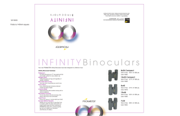 Promaster INFINITY 6883, Infinity Binoculars, INFINITY 8654, INFINITY 6876, INFINITY 6869 Owner's manual Promaster INFINITY 6883, Infinity Binoculars, INFINITY 8654, INFINITY 6876, INFINITY 6869 Owner's manual