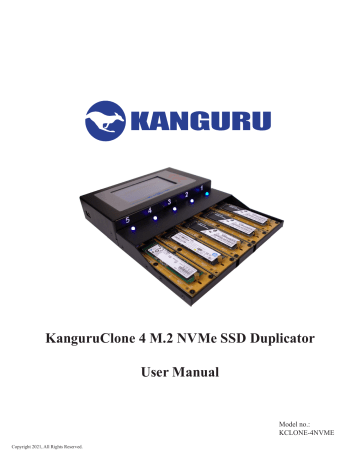 Kanguru Clone 4 NVME SSD Drive Duplicator User Manual | Manualzz Kanguru Clone 4 NVME SSD Drive Duplicator User Manual | Manualzz