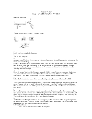 Genius GM-03018U/T Hardware Installation Manual | Manualzz