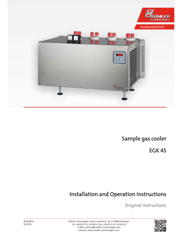 Buhler EGK 4S Installation And Operation Instructions Manual | Manualzz Buhler EGK 4S Installation And Operation Instructions Manual | Manualzz