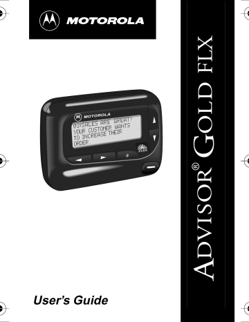 Motorola ADVISOR Gold FLX, Gold FLX 6881024B55-A User manual Motorola ADVISOR Gold FLX, Gold FLX 6881024B55-A User manual