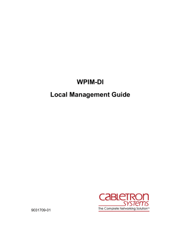 Cabletron Systems WPIM-DI Network Manual | Manualzz Cabletron Systems WPIM-DI Network Manual | Manualzz