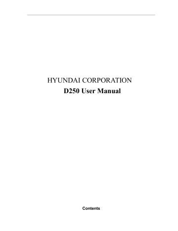 Hyundai D250 User Manual | Manualzz Hyundai D250 User Manual | Manualzz