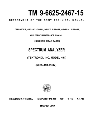 Tektronix 491 User manual Tektronix 491 User manual