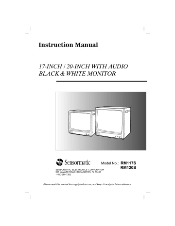 American Dynamics Tyco AD920A, Tyco AD917A, RM120S, RM117S Instruction manual American Dynamics Tyco AD920A, Tyco AD917A, RM120S, RM117S Instruction manual