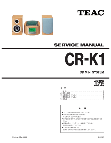 TEAC CR-K1 User manual TEAC CR-K1 User manual