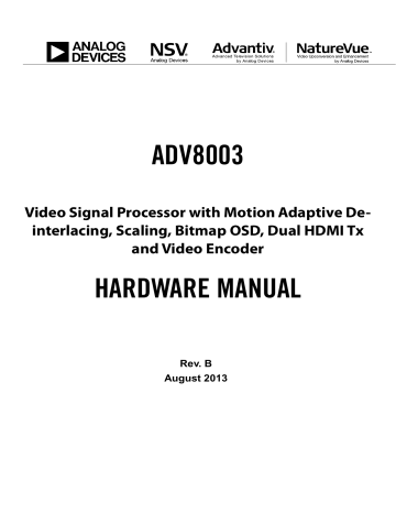 Configuring the ADV8003. Analog Devices ADV8003 | Manualzz
