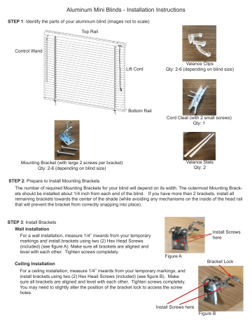 Keystone Interior Aluminum Blinds Installation Instructions Keystone Interior Aluminum Blinds Installation Instructions