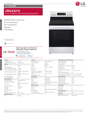 LG LREL6321S Specification LG LREL6321S Specification