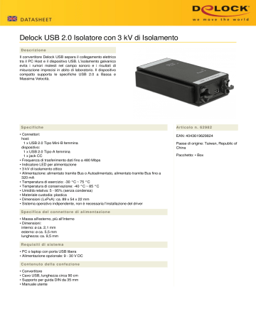 DeLOCK 62982 Datasheet DeLOCK 62982 Datasheet