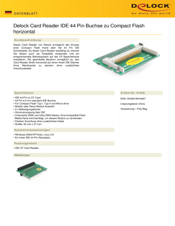 DeLOCK 91646 Datasheet DeLOCK 91646 Datasheet