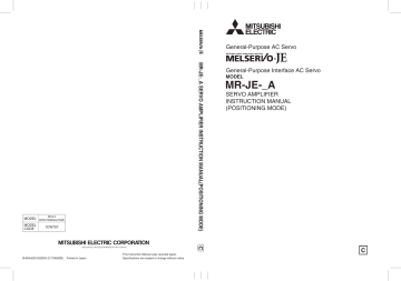 Mitsubishi Electric MR-JE-_A SERVO AMPLIFIER Instruction Manual | Manualzz