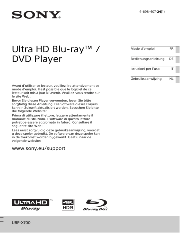 Wiedergabe. Sony X700, S6700, UBP-X700 | Manualzz Wiedergabe. Sony X700, S6700, UBP-X700 | Manualzz