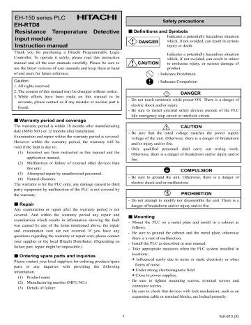 Hitachi Eh Series Instruction Manual Manualzz