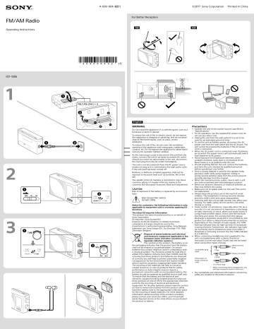 Sony ICF-506 Operating instructions Sony ICF-506 Operating instructions