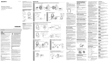 Sony MDR-RF855RK Operating instructions Sony MDR-RF855RK Operating instructions