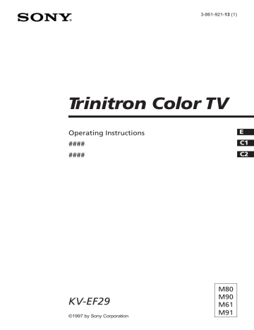 Sony KV-EF29M61 Operating instructions | Manualzz Sony KV-EF29M61 Operating instructions | Manualzz